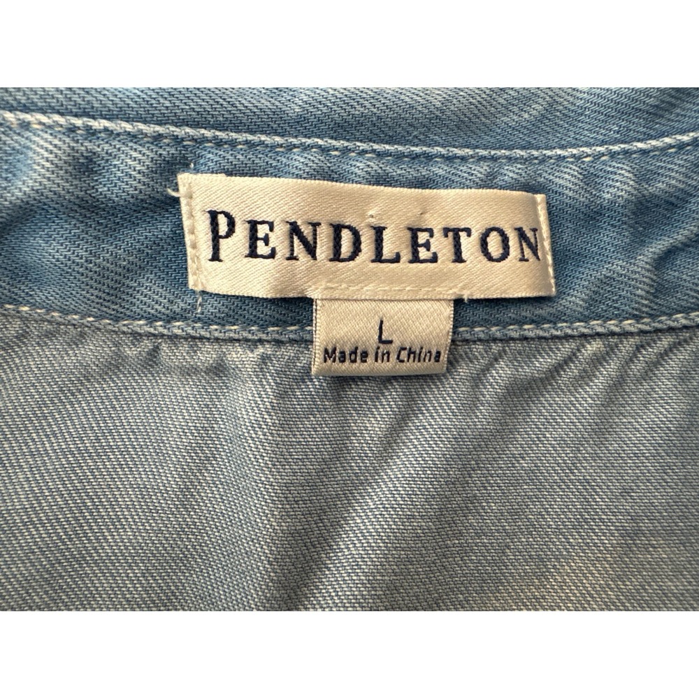 Pendleton Womens Blue Denim Button Front Shirt Ja… - image 3